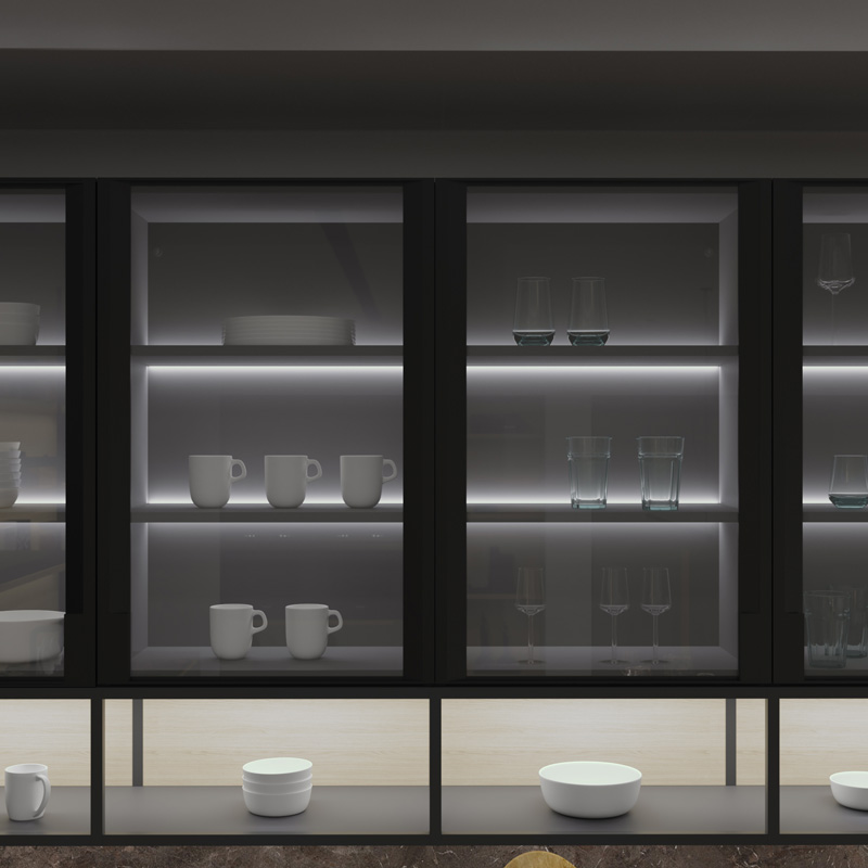 GC11_Int_22_web_2 Cocina gococi. Sistema de iluminación en vitrinas y bajo los muebles
