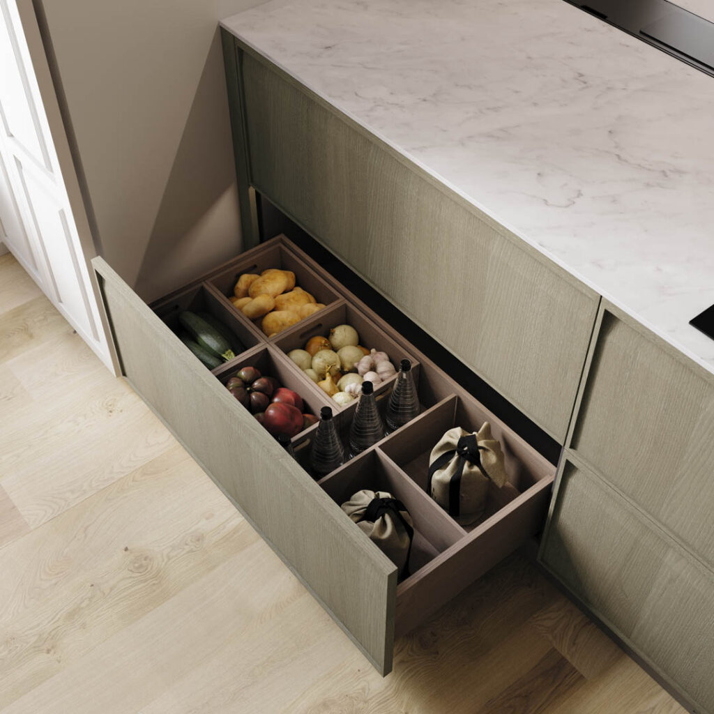 GC15_DET09B Cocina gococi. Gaveta con su accesorio divisor para utensilios