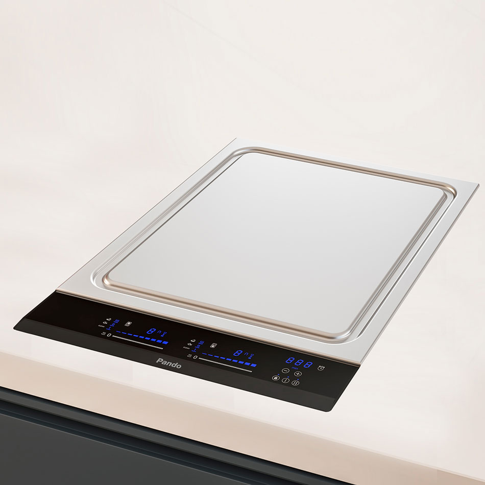 Pando-Placa-induccion-PITEP-2 Electrodoméstico Pando. Placa modular de 38 cm Teppan Yaki de inducción